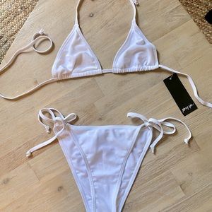 Nasty Gal White String Bikini Set US 2